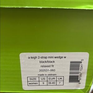 CROCS Black 2-Strap Mini Wedge Sandals